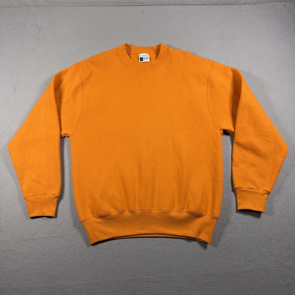 Vintage Pro Spirit Sweatshirt Mens Medium Orange Fleece Crewneck Pullover Blank
